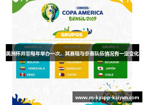 美洲杯并非每年举办一次，其赛程与参赛队伍情况有一定变化