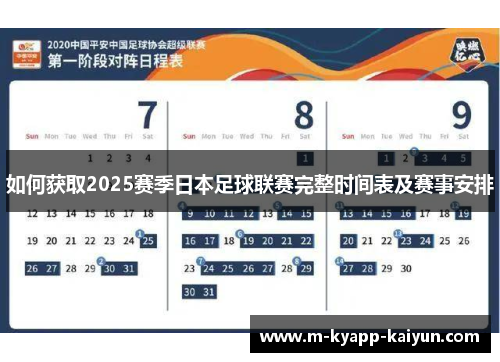 如何获取2025赛季日本足球联赛完整时间表及赛事安排